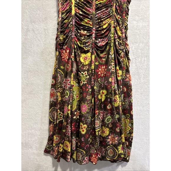 Alberto Makali Boho Ruched Colorful Dress Y2K Whimsygoth Witchy Gypsy Rock 4 - Picture 9 of 11